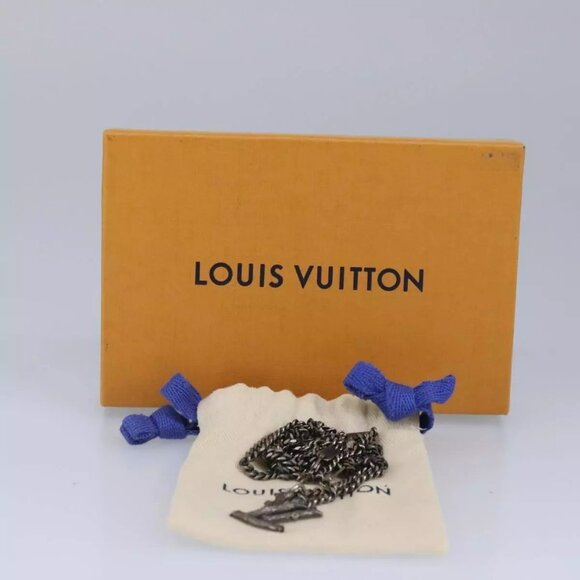 LOUIS VUITTON LV Wood Necklace metal Dark Silver MP2818 LV Auth 87375 - Picture 15 of 15